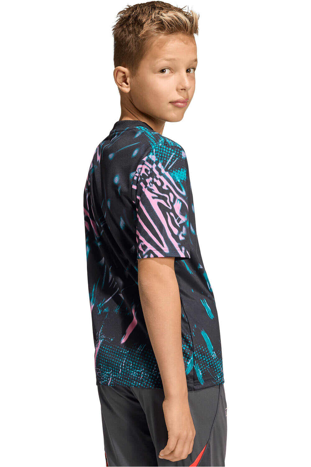 adidas camiseta de fútbol oficiales niño LIVERPOOL 25/26 PREMATCH NEGRO vista trasera