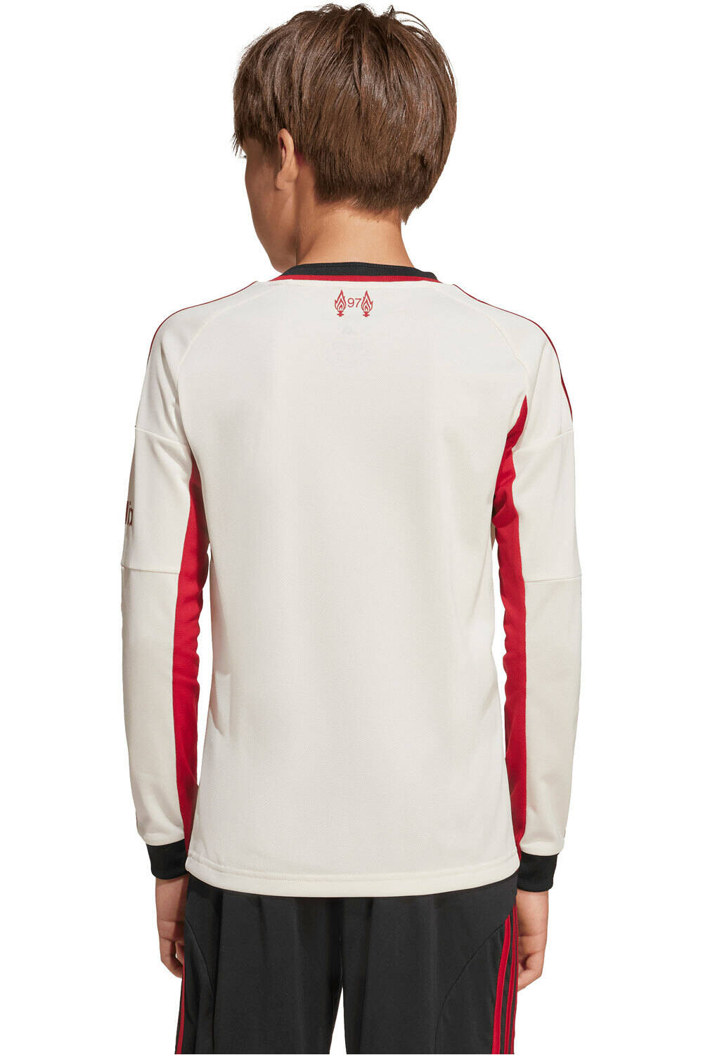 adidas camiseta de fútbol oficiales niño LIVERPOOL FC 25/26 SEGUNDA EQUIPACION BLANCO vista trasera