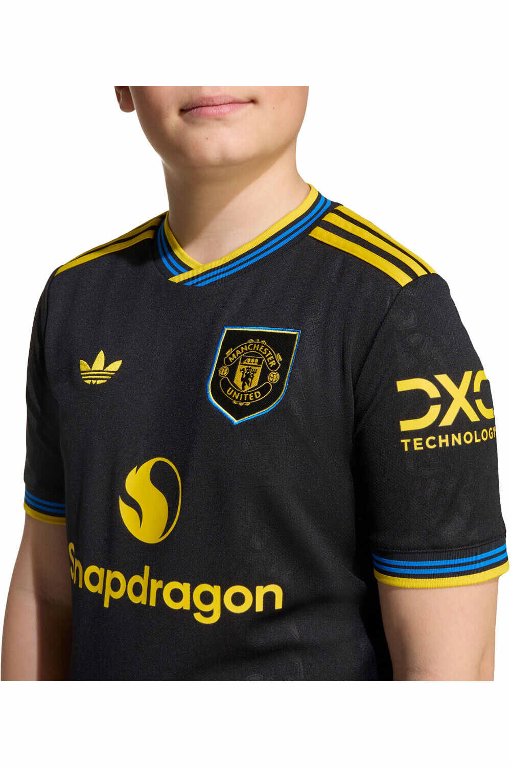 adidas camiseta de fútbol oficiales niño MANCHESTER UNITED 25/26 TERCERA EQUIPACION NEGRO vista detalle