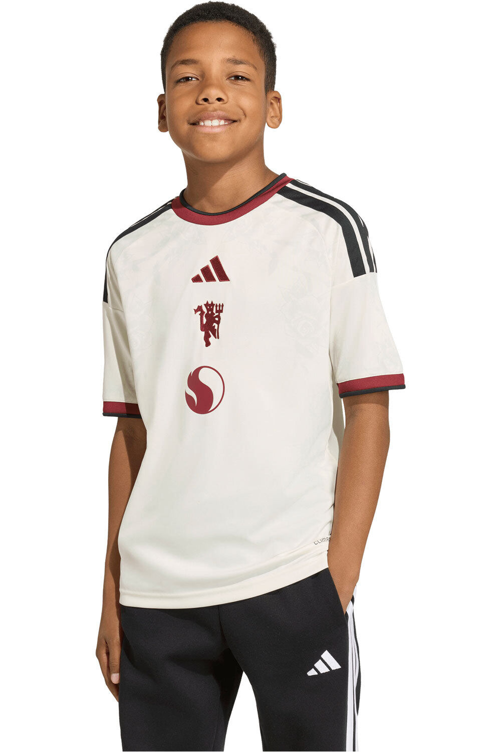 adidas camiseta de fútbol oficiales niño MANCHESTER UNITED 26/27 3a EQUIPACIN MARRON vista frontal