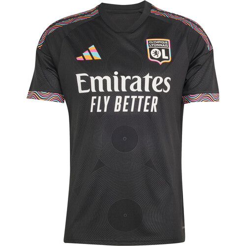 adidas camiseta de fútbol oficiales OL 3 JSY NEGRO