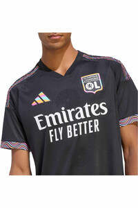 adidas camiseta de fútbol oficiales OL 3 JSY NEGRO vista detalle