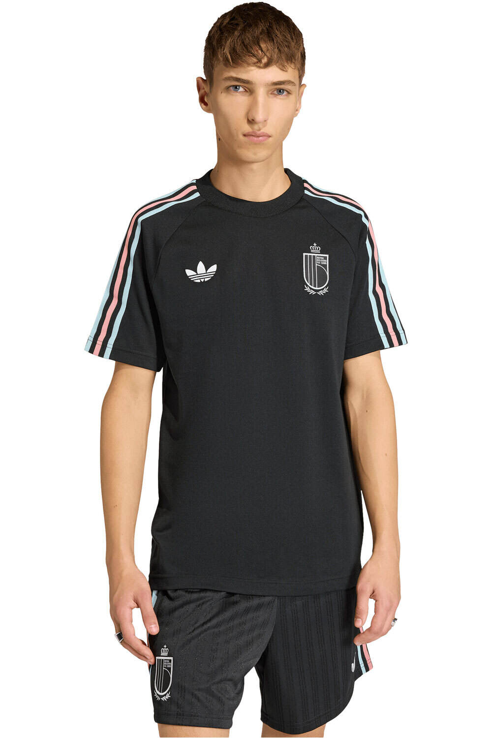 adidas camiseta de fútbol oficiales ORIGINALS BELGICA NEGRO vista frontal