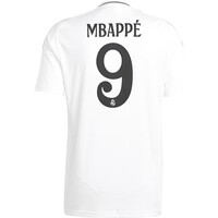 adidas camiseta de fútbol oficiales REAL MADRID 24/25 PRIMERA EQUIPACION MBAPPE BLANCO vista detalle