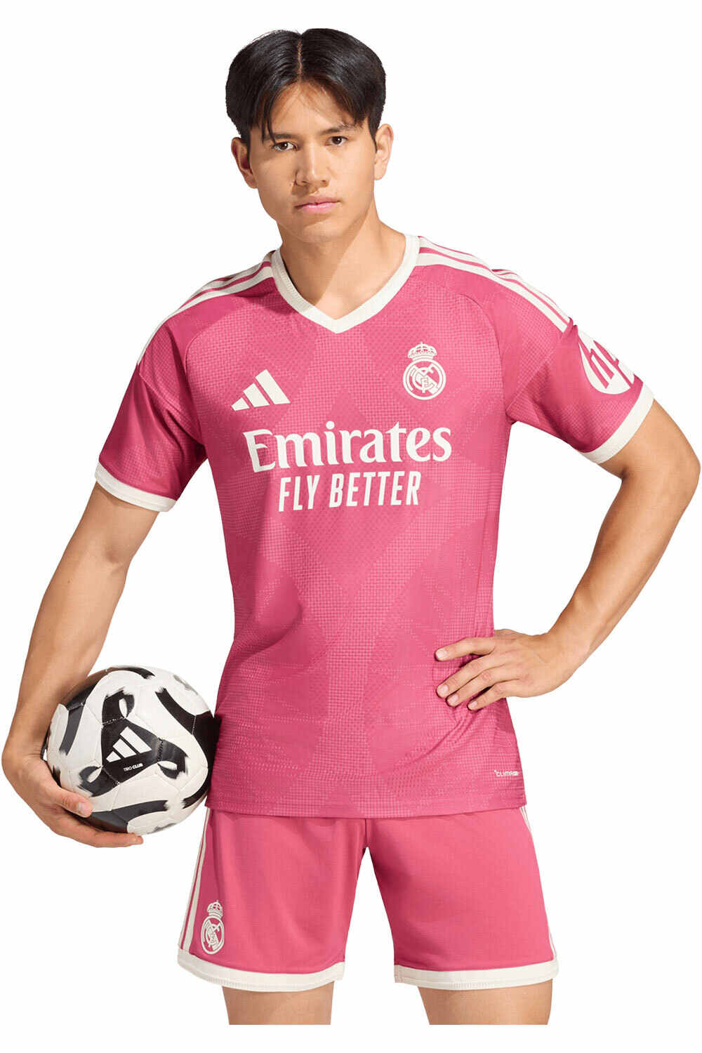 adidas camiseta de fútbol oficiales REAL MADRID 26/27 TERCERA EQUIPACIN ROSA vista frontal