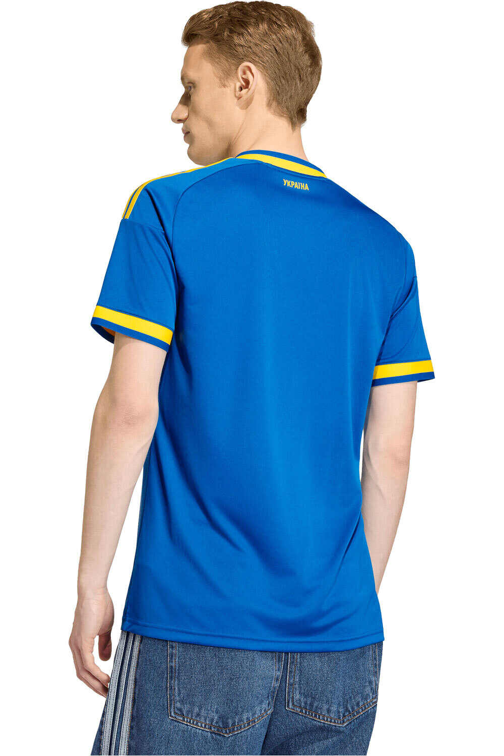 adidas camiseta de fútbol oficiales UCRANIA MUNDIAL 2026 SEGUNDA EQUIPACION AZUL vista trasera