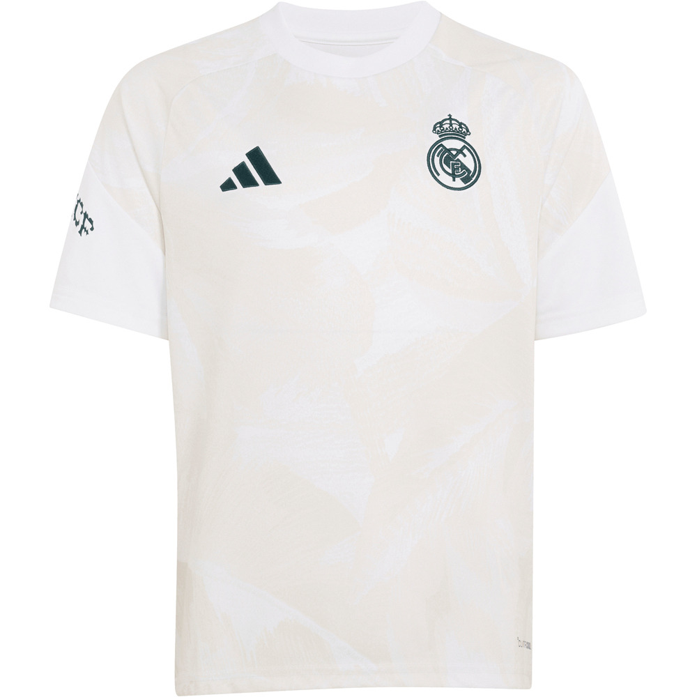 adidas camiseta entrenamiento niño REAL MADRID PRE-MATCH BLANCO vista frontal