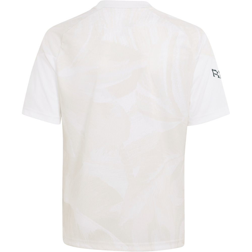 adidas camiseta entrenamiento niño REAL MADRID PRE-MATCH BLANCO vista trasera