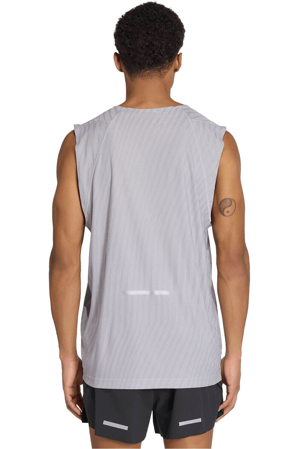 adidas camiseta entrenamiento tirantes hombre ADI365 GRIS vista trasera