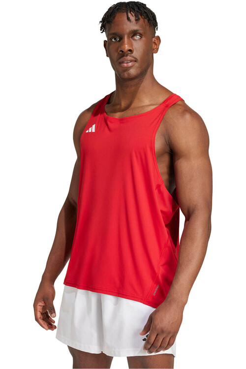 ADIDAS ADIZERO ESSENTIALS SINGLET rojo