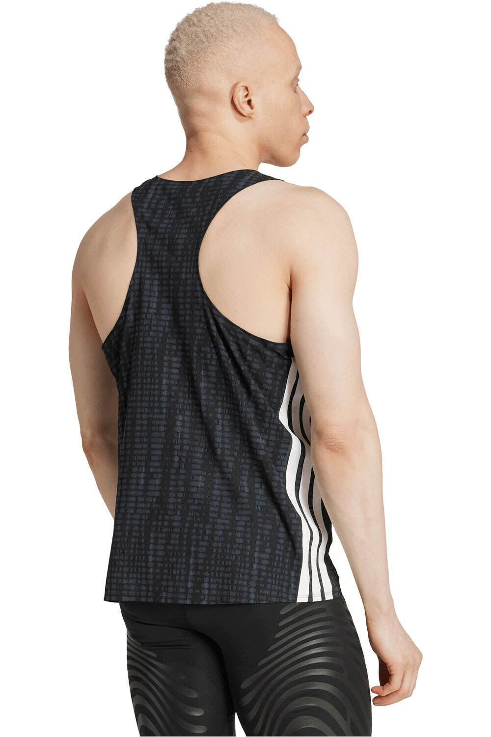 adidas camiseta entrenamiento tirantes hombre ADIZERO GRIS vista trasera