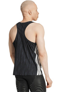 adidas camiseta entrenamiento tirantes hombre ADIZERO GRIS vista trasera