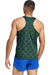 adidas camiseta entrenamiento tirantes hombre ADIZERO NYC VERDE vista trasera
