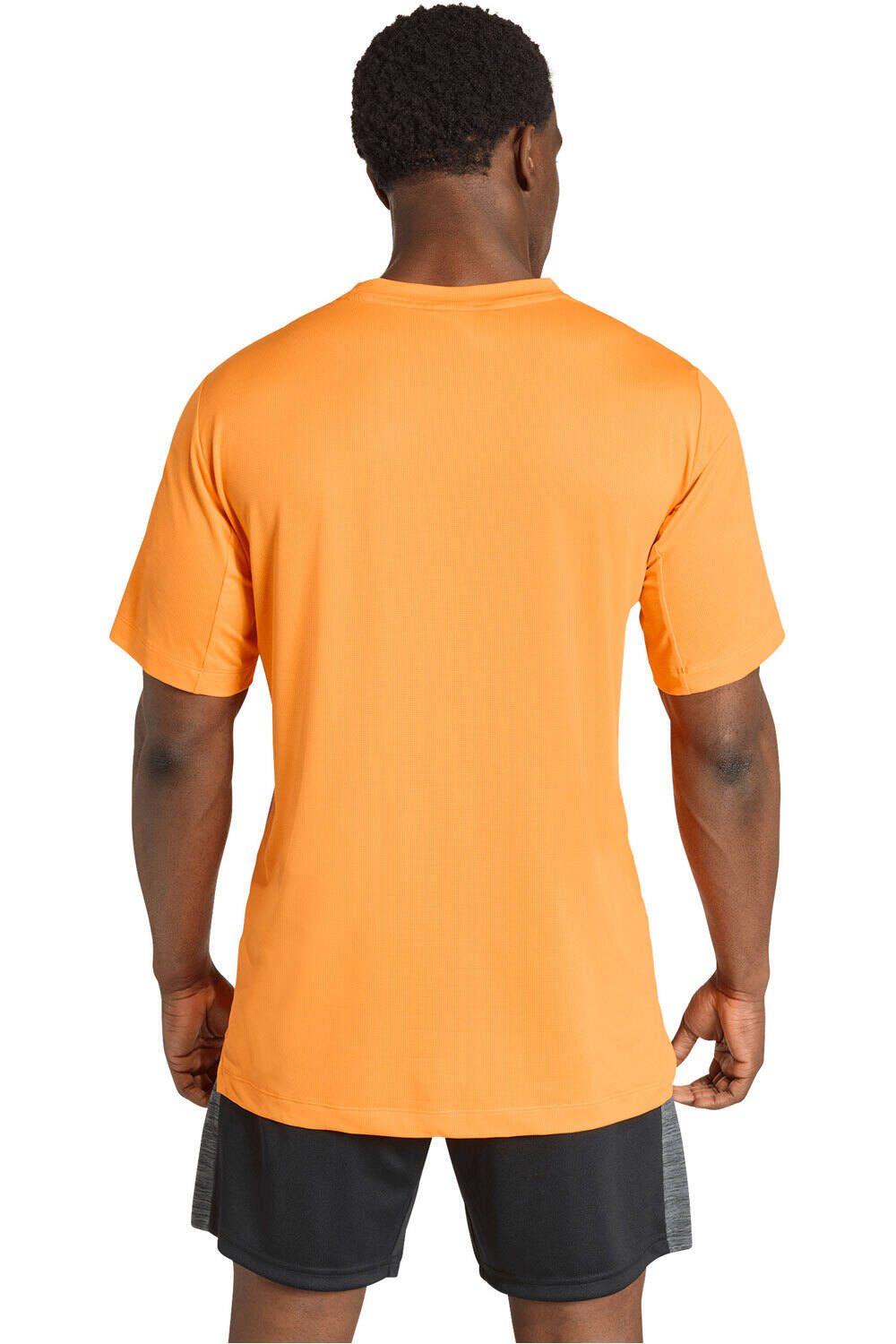 adidas camiseta fitness hombre D4T ESSENTIALS NARANJA vista trasera