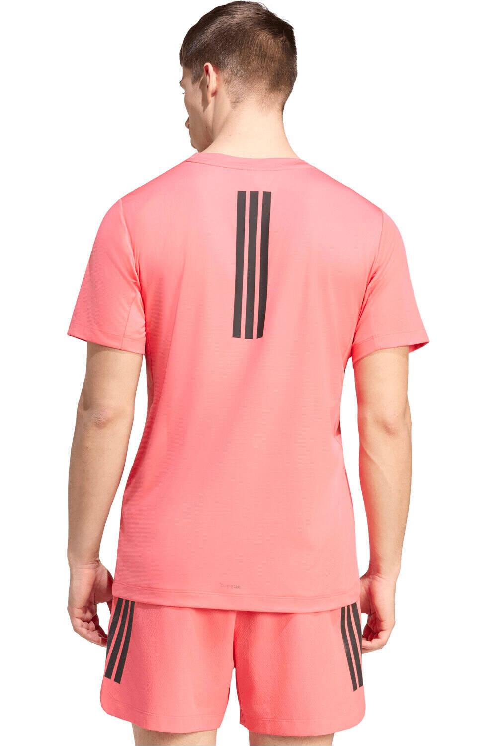 adidas camiseta fitness hombre D4T POWER 3 STRIPES MORADO vista trasera