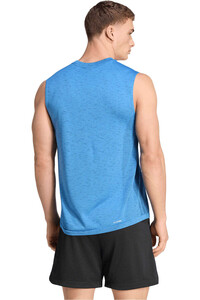 adidas camiseta fitness hombre ESSENTIALS AZUL vista trasera