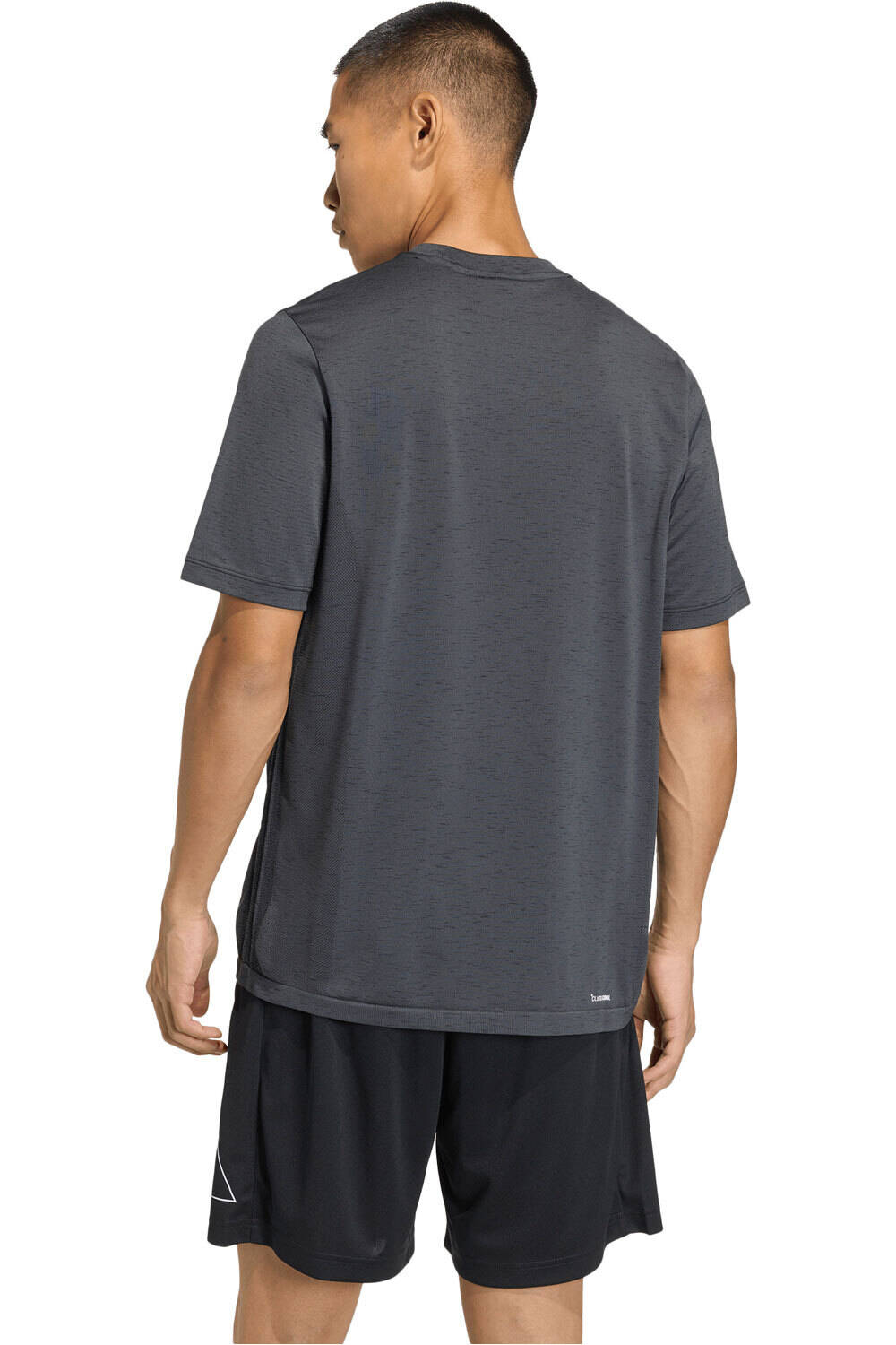 adidas camiseta fitness hombre ESSENTIALS NEGRO vista trasera