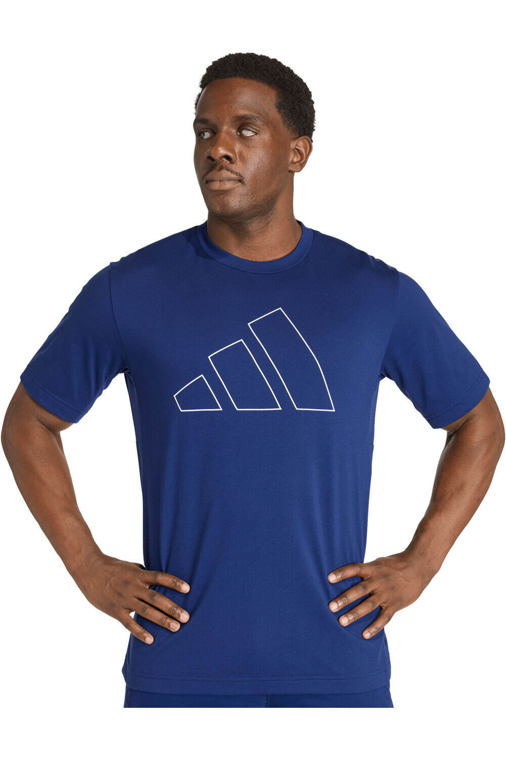 adidas camiseta fitness hombre FEELREADY LOGO AZUL vista detalle