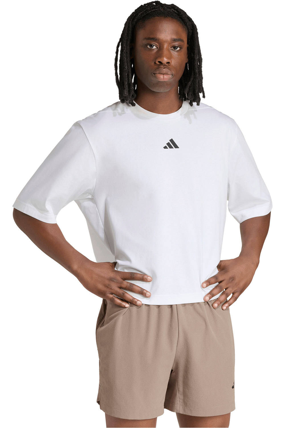 adidas camiseta fitness hombre PrimeLift TEE BLANCO vista frontal