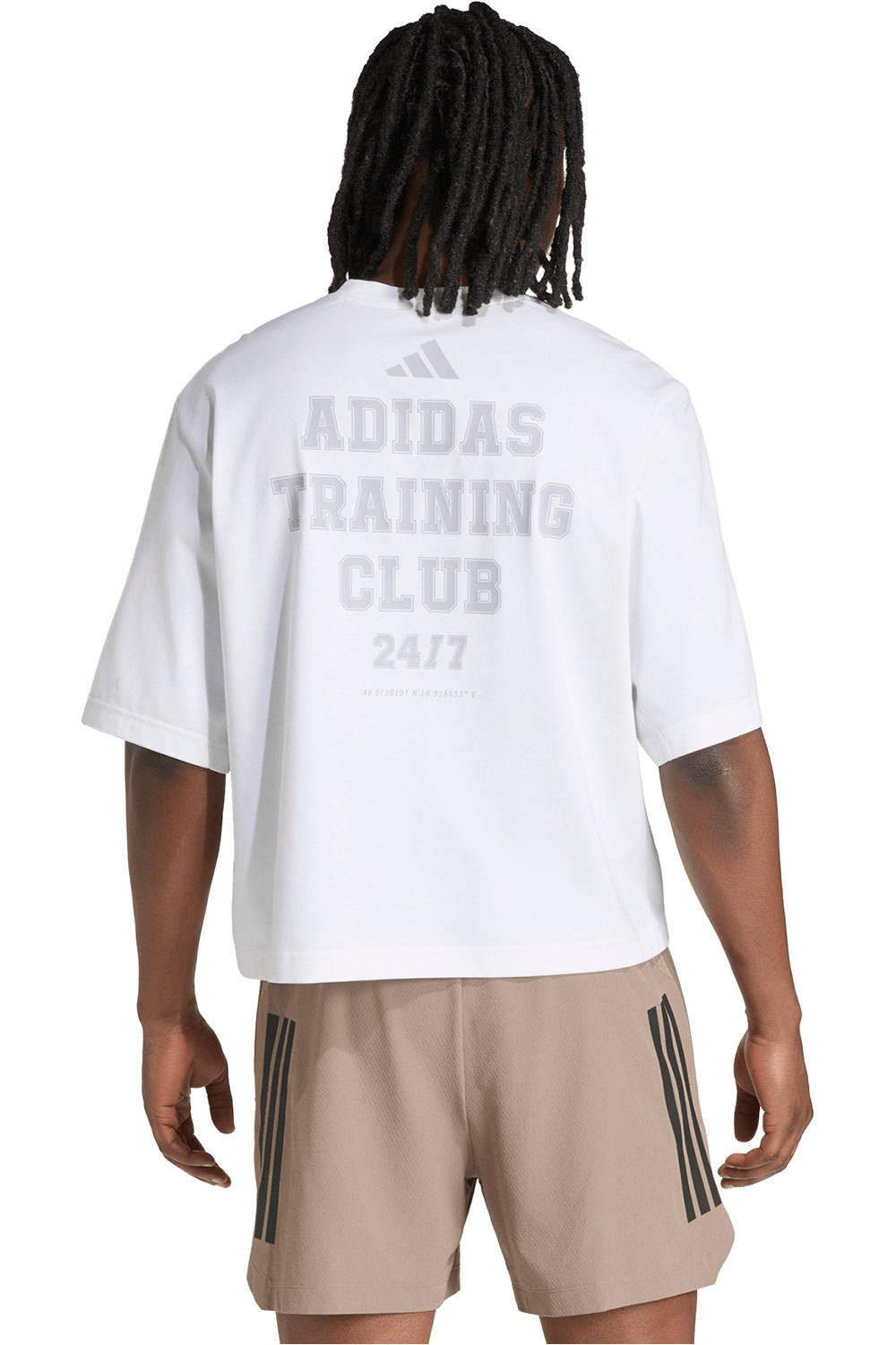 adidas camiseta fitness hombre PrimeLift TEE BLANCO vista trasera