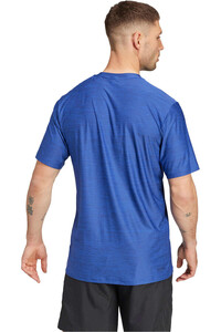 adidas camiseta fitness hombre TRAIN ESSENTIALS AZUL vista trasera