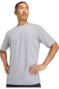 adidas camiseta fitness hombre WORKOUT ESSENTIALS FEELREADY LOGO GRIS vista detalle