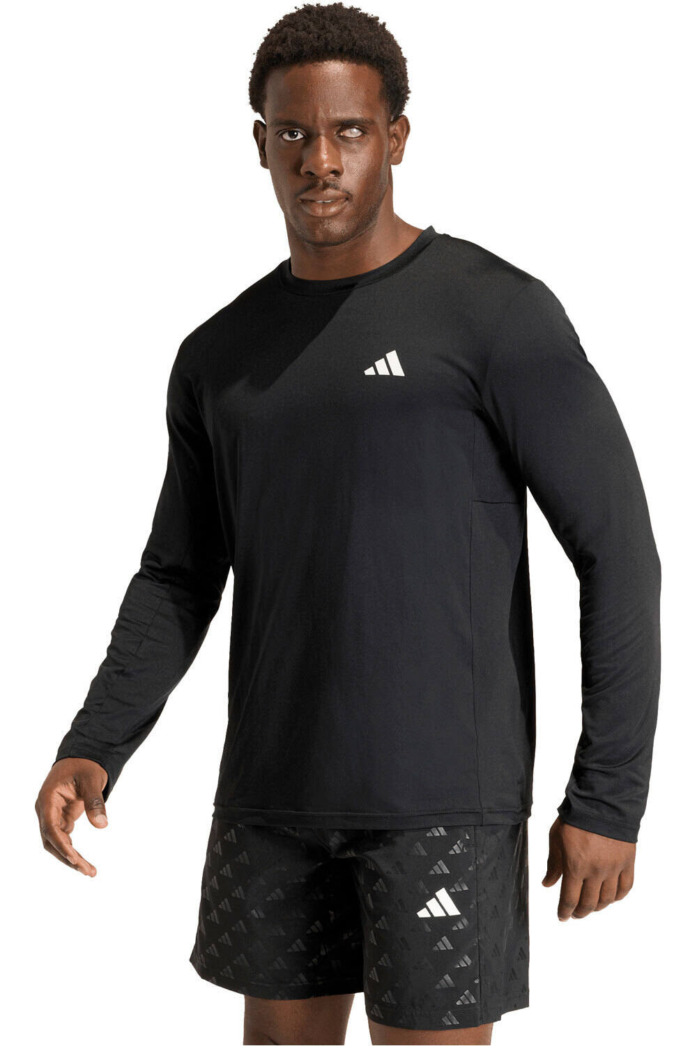 adidas camiseta fitness hombre WORKOUT ESSENTIALS FLEX NEGRO vista frontal