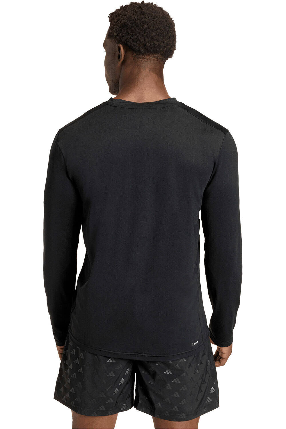 adidas camiseta fitness hombre WORKOUT ESSENTIALS FLEX NEGRO vista trasera
