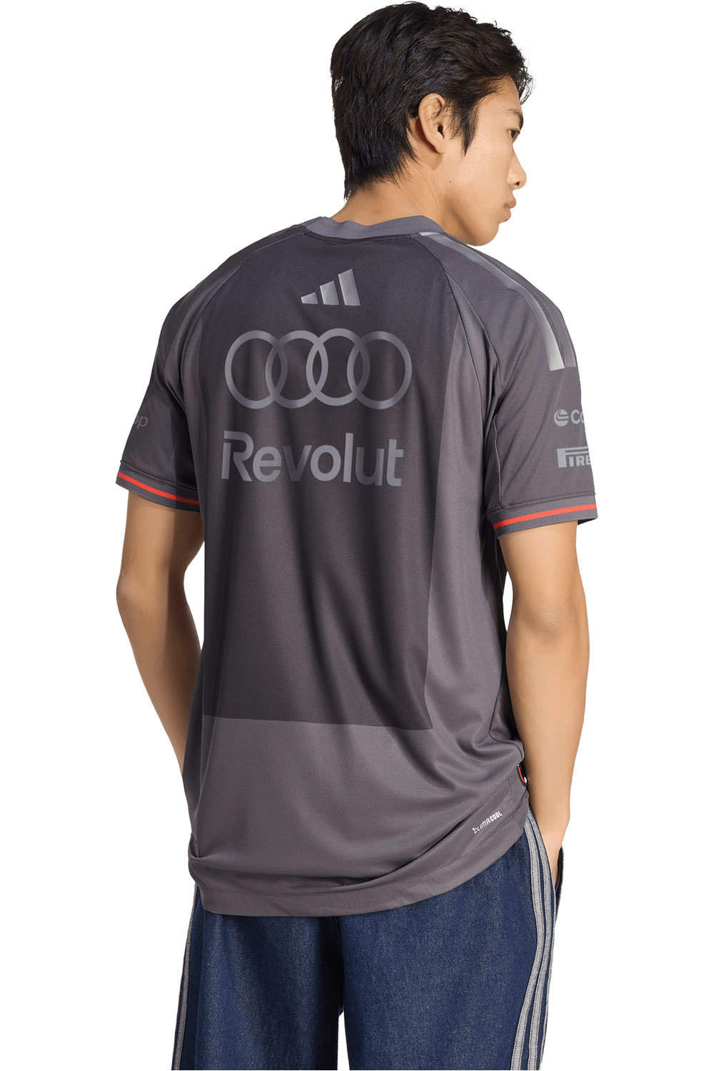 adidas camiseta manga corta hombre AUDI REVOLUT F1 TEAM DRIVER GRIS vista trasera