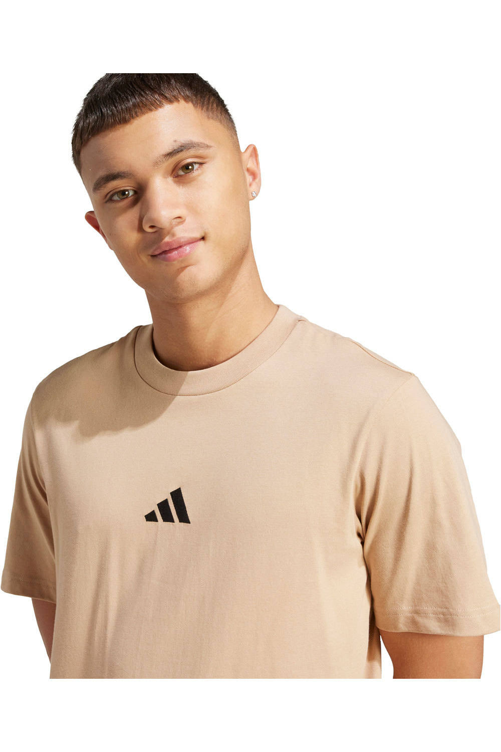 adidas camiseta manga corta hombre BROWN ESSENTIALS SMALL LOGO MARRON 03