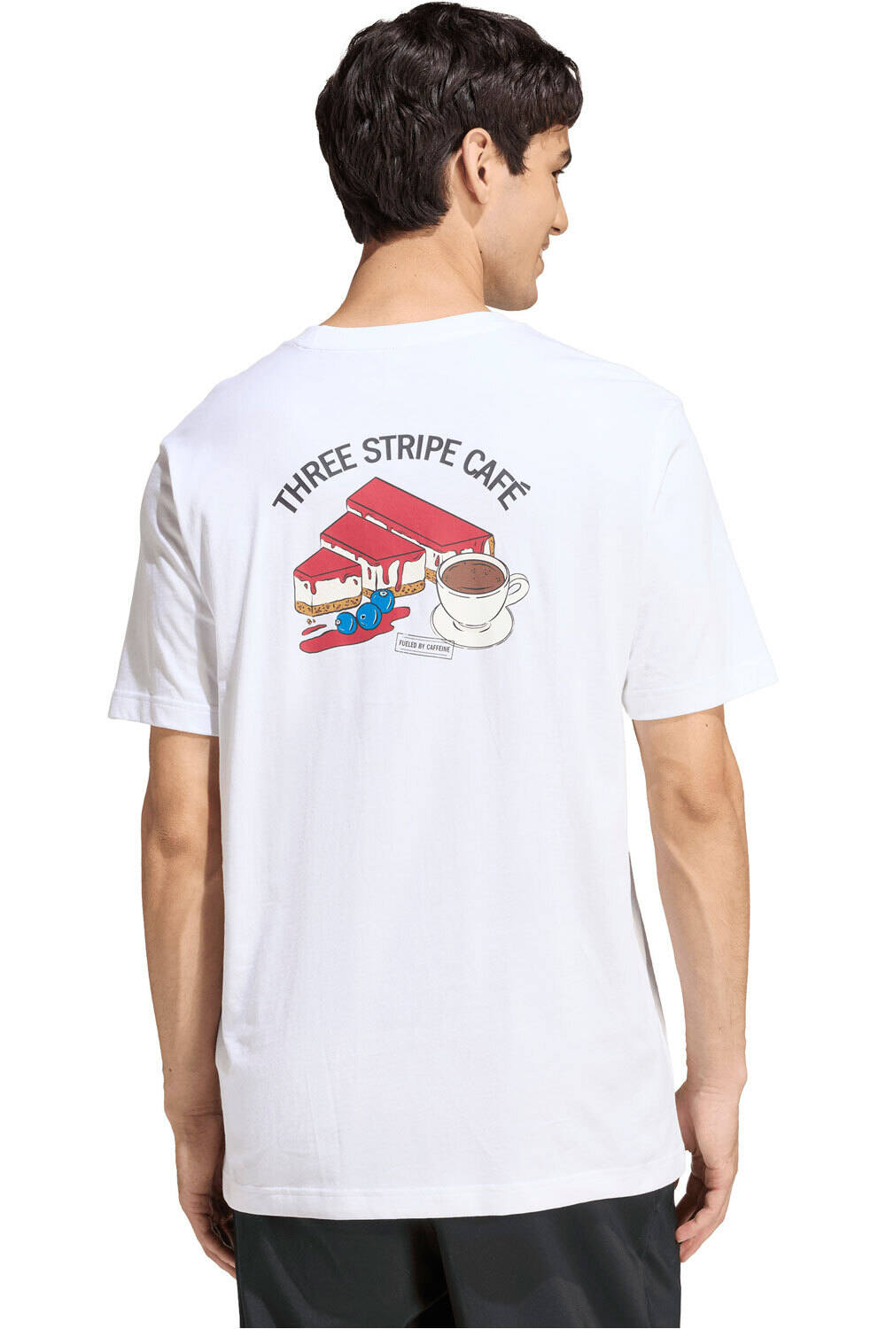 adidas camiseta manga corta hombre COFFEE CAFE CHEESECAKE BLANCO vista trasera