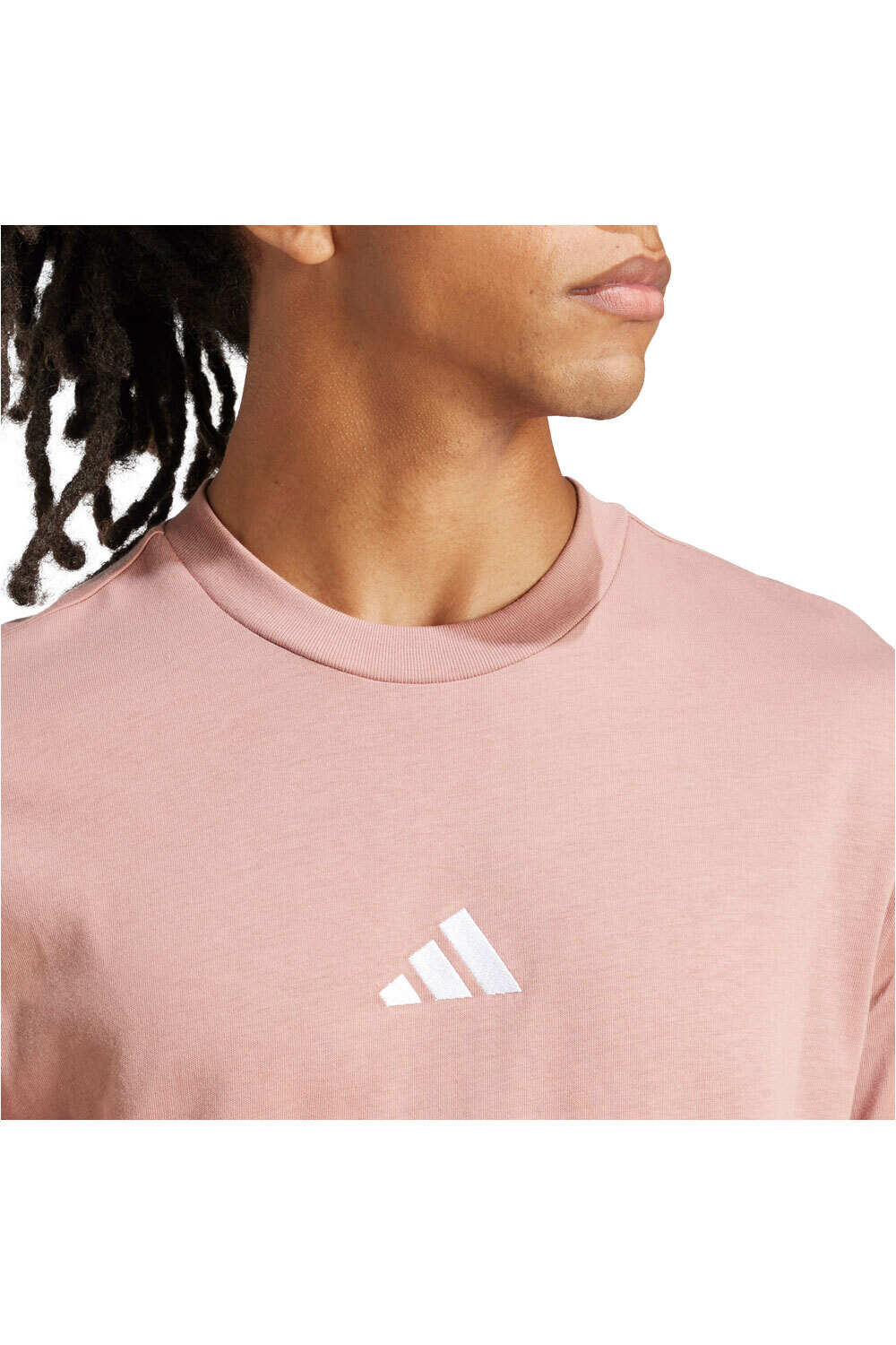 adidas camiseta manga corta hombre ESSENTIALS 3 STRIPES ROSA 03