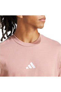 adidas camiseta manga corta hombre ESSENTIALS 3 STRIPES ROSA 03