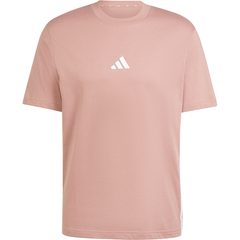 adidas camiseta manga corta hombre ESSENTIALS 3 STRIPES ROSA 05