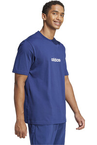 adidas camiseta manga corta hombre ESSENTIALS LINEAR AZUL vista detalle