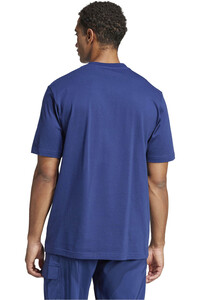 adidas camiseta manga corta hombre ESSENTIALS LINEAR AZUL vista trasera