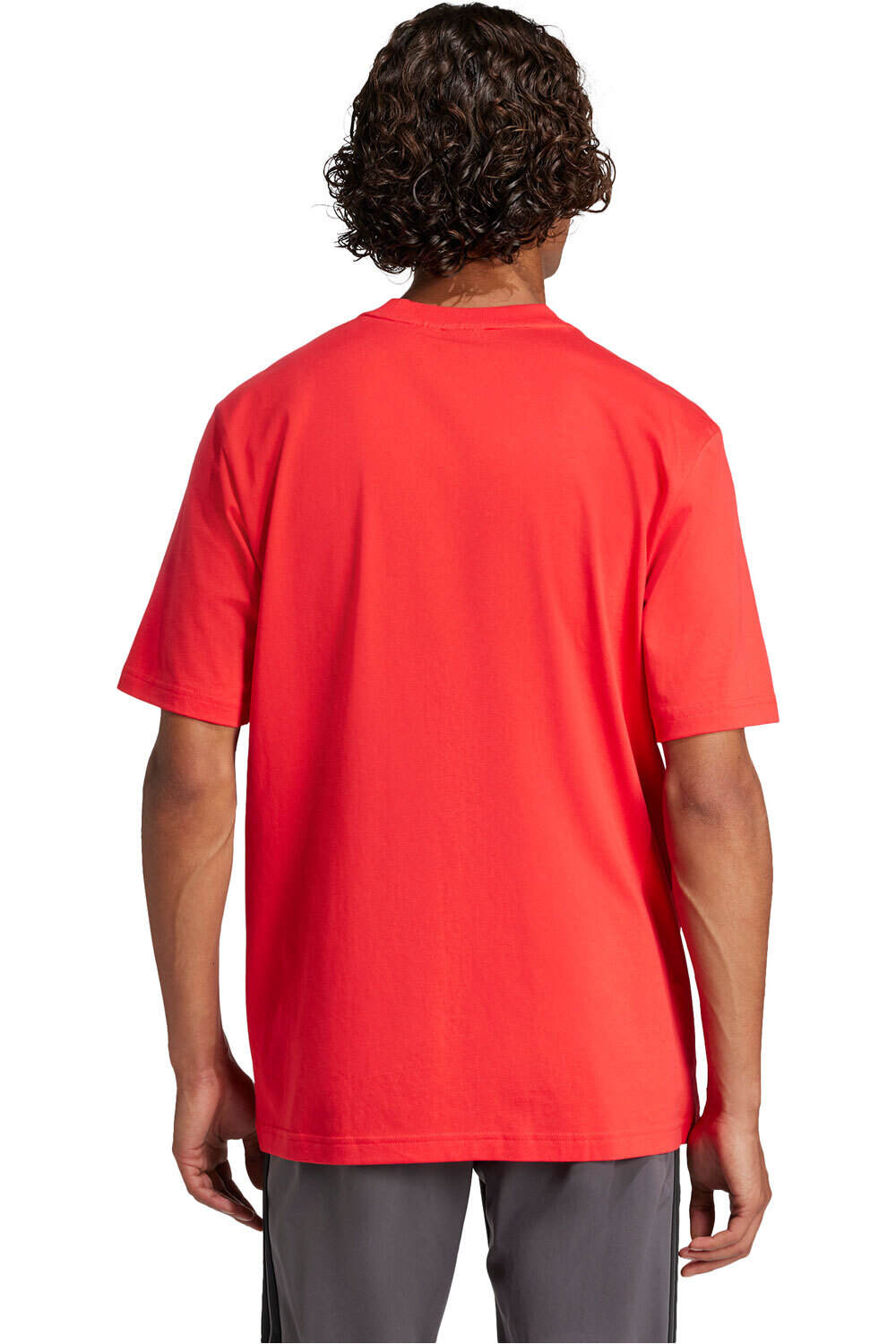 adidas camiseta manga corta hombre ESSENTIALS LINEAR ROJO vista trasera