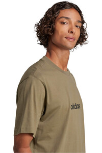 adidas camiseta manga corta hombre ESSENTIALS LINEAR VERDE vista detalle