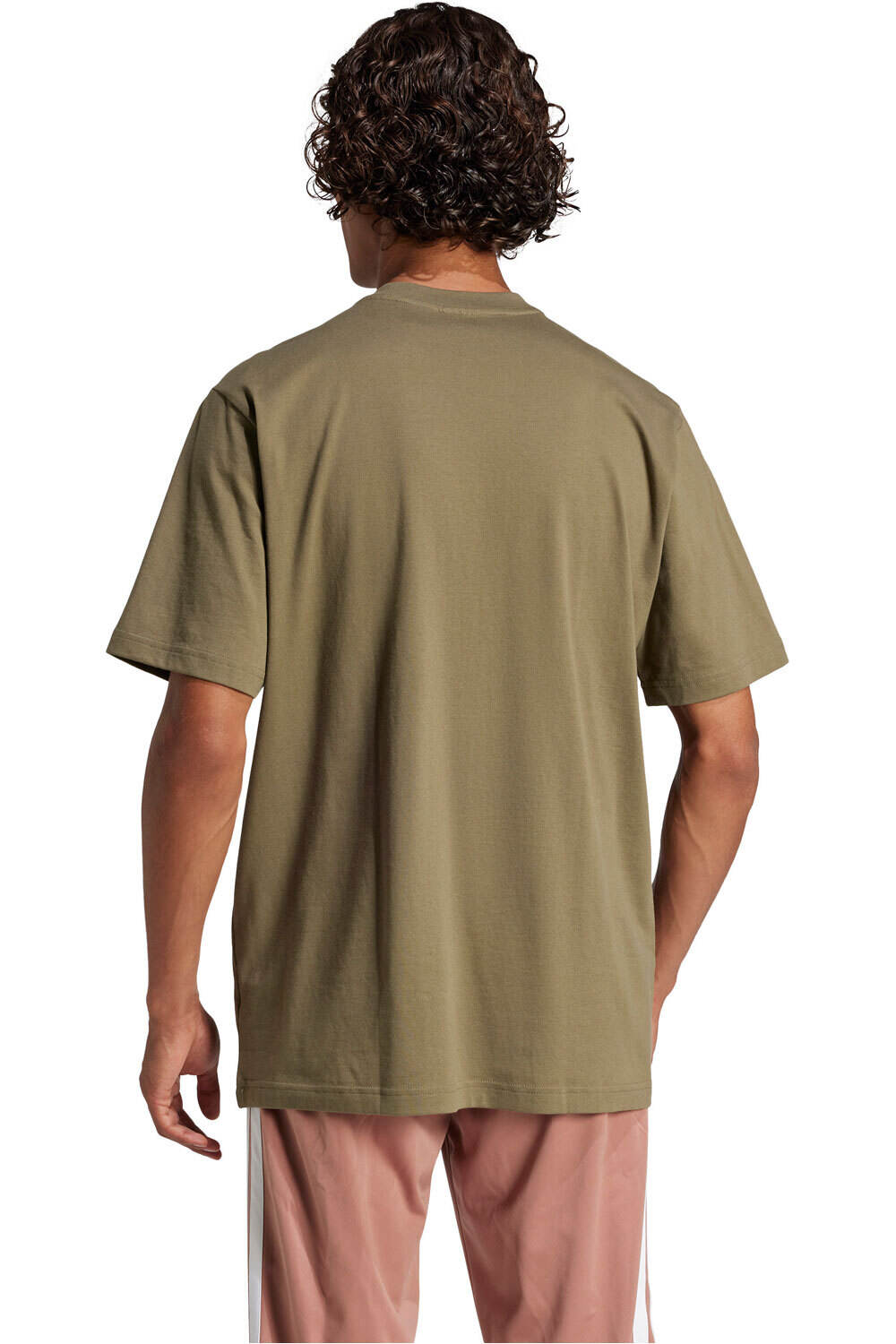 adidas camiseta manga corta hombre ESSENTIALS LINEAR VERDE vista trasera