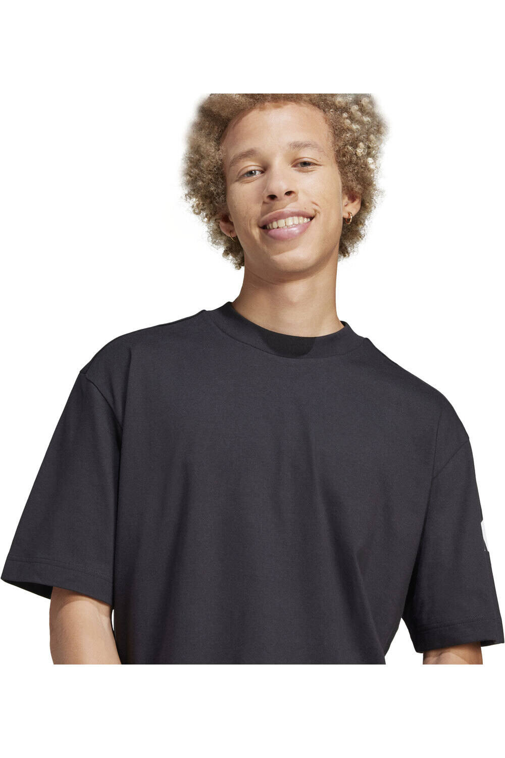 adidas camiseta manga corta hombre ESSENTIALS LOSE FIT THREE BAR NEGRO 03
