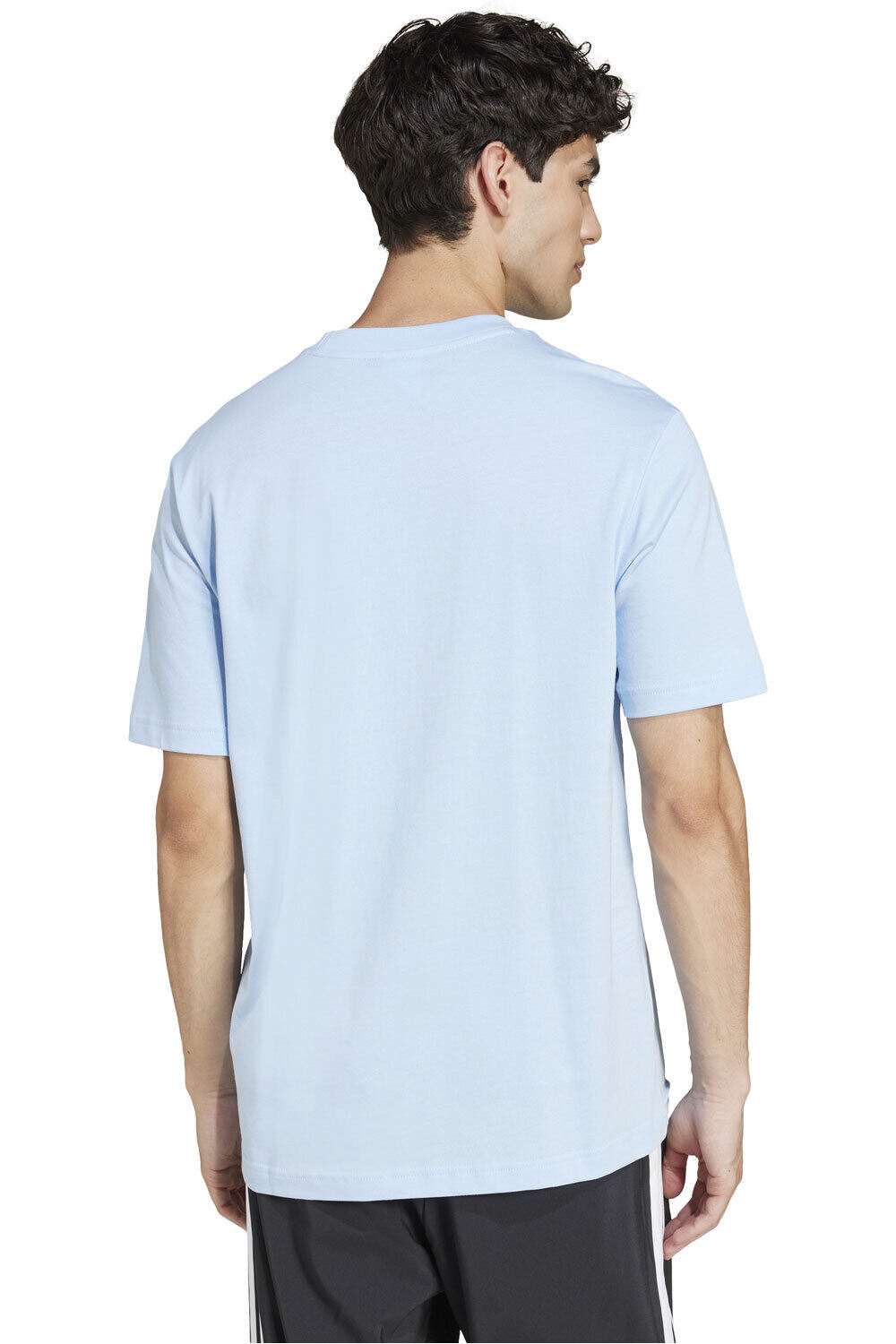 adidas camiseta manga corta hombre ESSENTIALS SMALL LOGO AZUL vista trasera