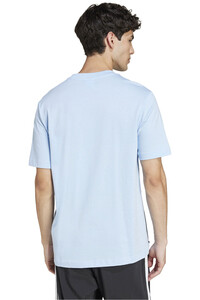 adidas camiseta manga corta hombre ESSENTIALS SMALL LOGO AZUL vista trasera