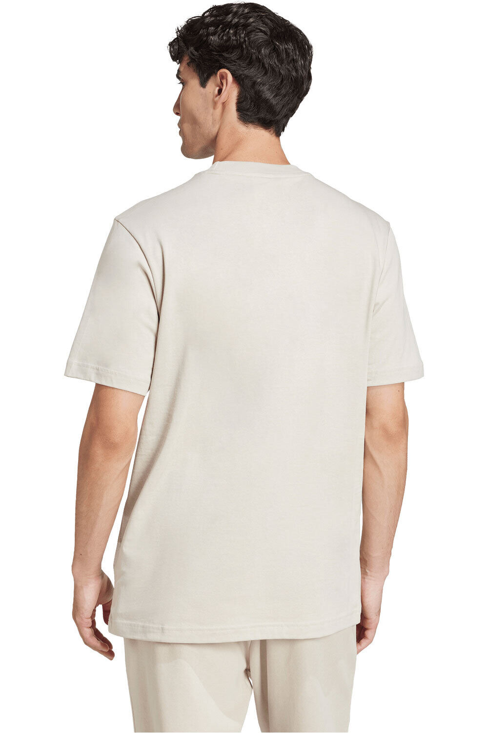 adidas camiseta manga corta hombre ESSENTIALS SMALL LOGO AZUL vista trasera