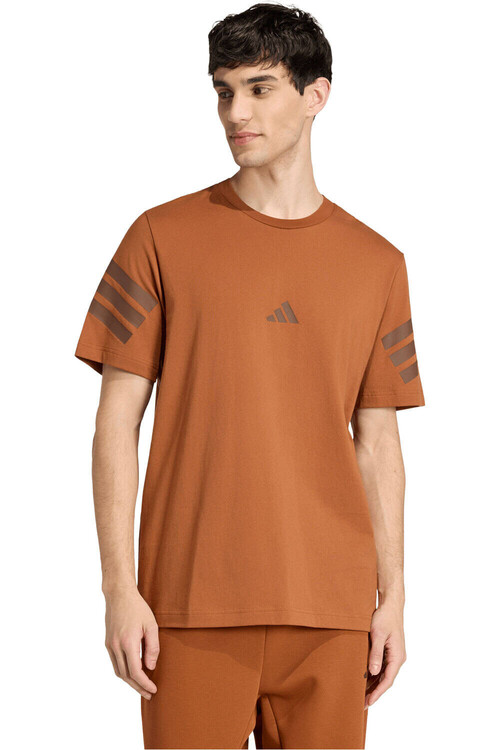 adidas camiseta manga corta hombre FUTURE ICONS 3 STRIPES MARRON