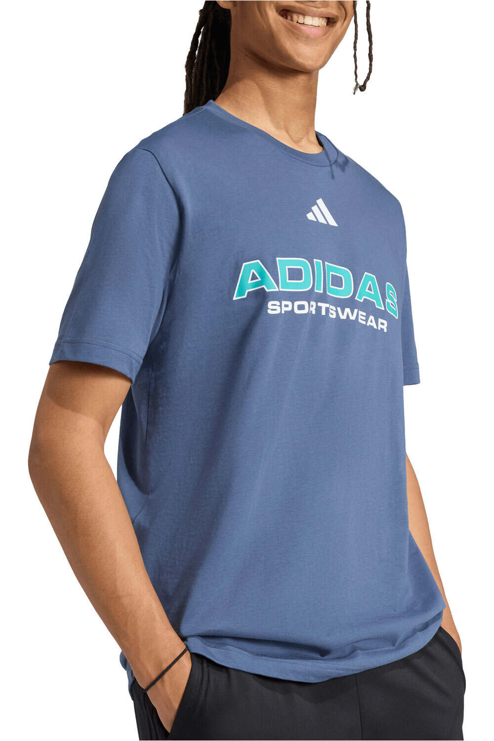 adidas camiseta manga corta hombre HOUSE OF TIRO LINEAR GRAPHIC AZUL 03