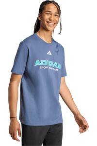 adidas camiseta manga corta hombre HOUSE OF TIRO LINEAR GRAPHIC AZUL vista detalle