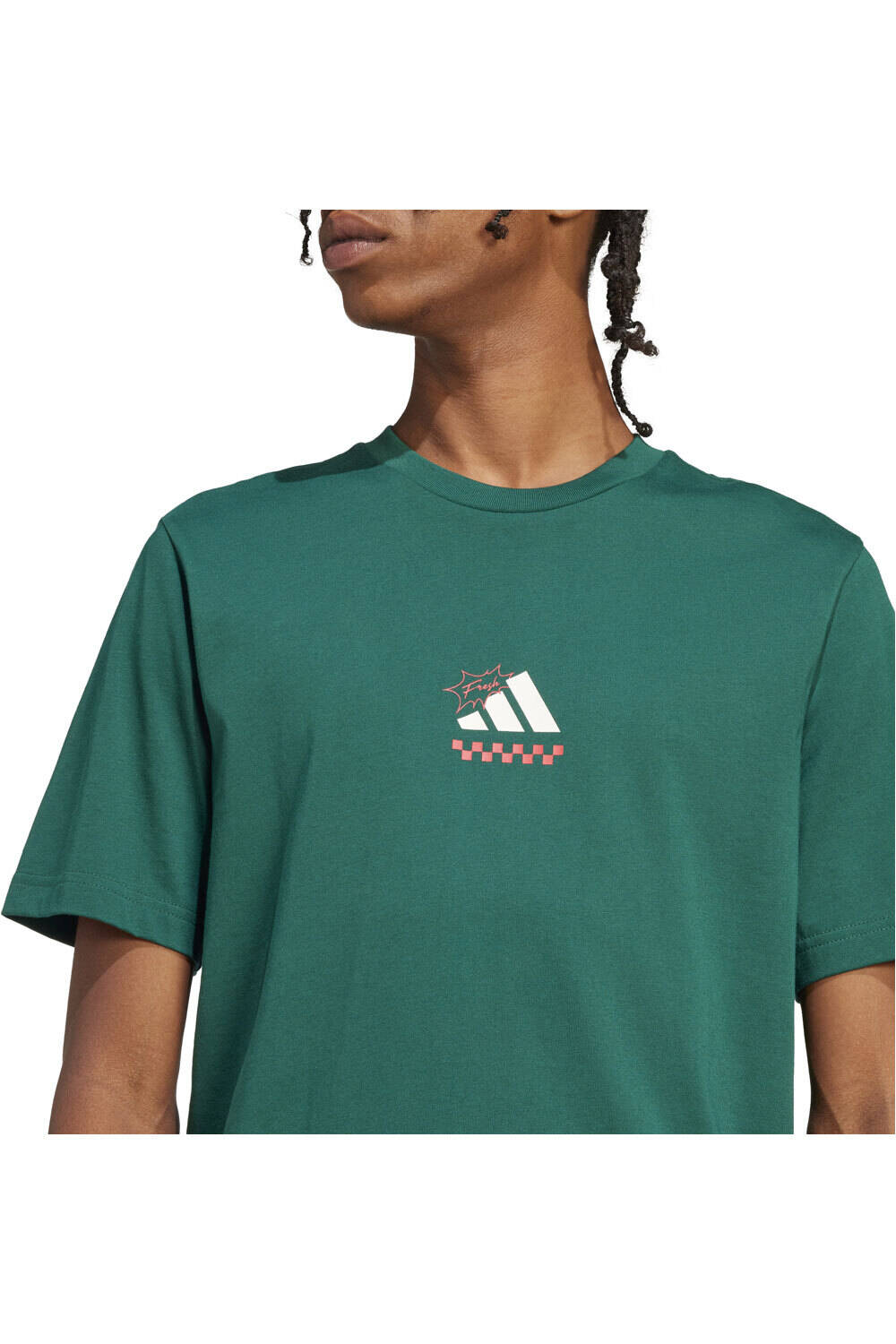 adidas camiseta manga corta hombre LOUNGE PIZZA GRAPHIC VERDE 03