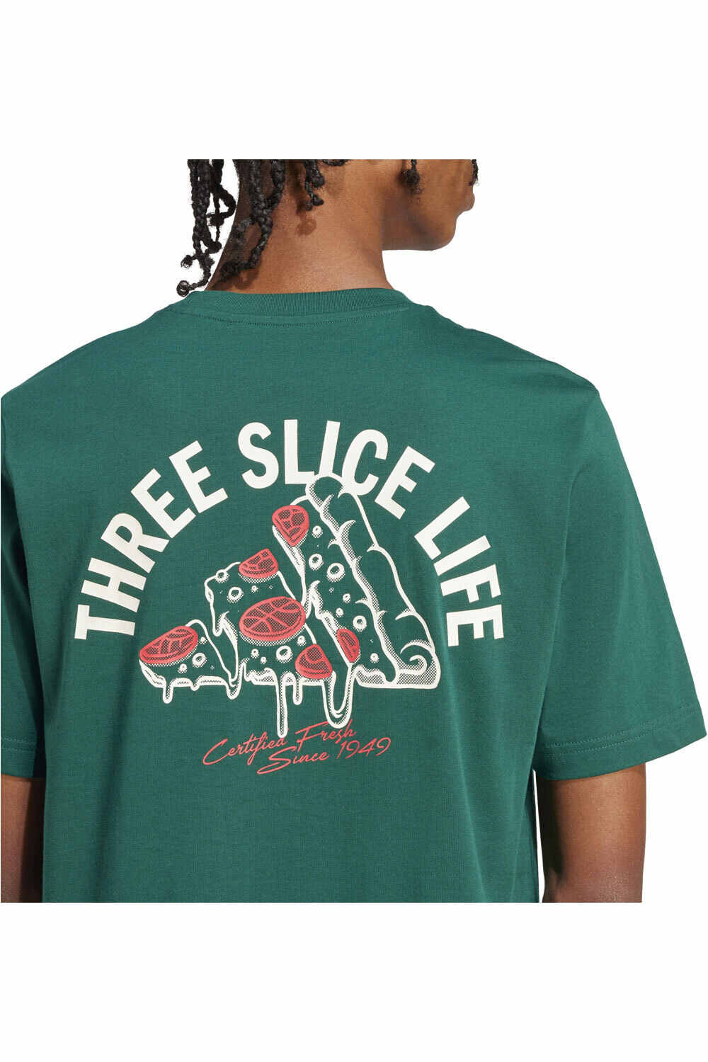 adidas camiseta manga corta hombre LOUNGE PIZZA GRAPHIC VERDE 04