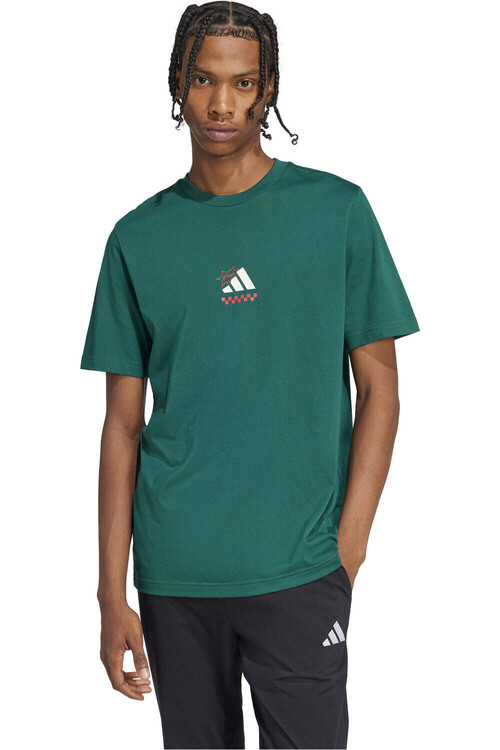adidas camiseta manga corta hombre LOUNGE PIZZA GRAPHIC VERDE