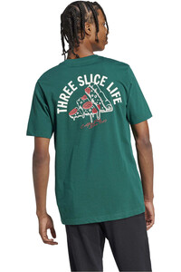 adidas camiseta manga corta hombre LOUNGE PIZZA GRAPHIC VERDE vista trasera